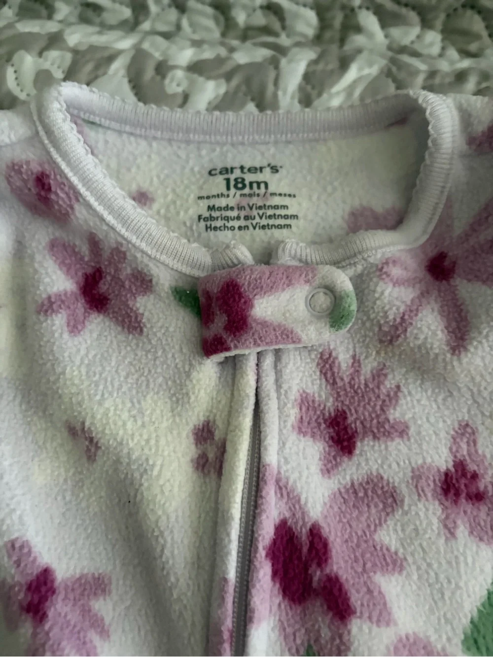 Carter's Floral Footed Pajama Set - Pink, White & Aqua